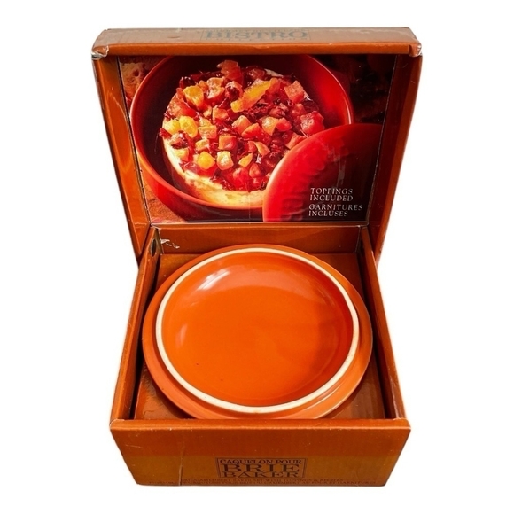 VNTG Cheese Baker Bistro Brown Ceramic BRIE CAMEMBERT Cheese Baker Cheese Keeper - Picture 3 of 7